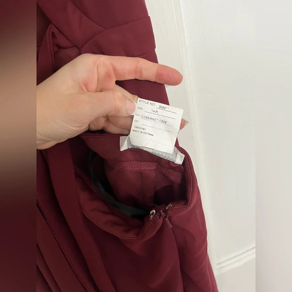 Dessy Collection Stand Collar Halter Maxi Dress With Criss Cross Open-Back 3082 - Picture 8 of 8